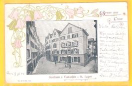 3.4.1905 sw Litho FensterAK/Gruss aus Chur/top Rundstempel