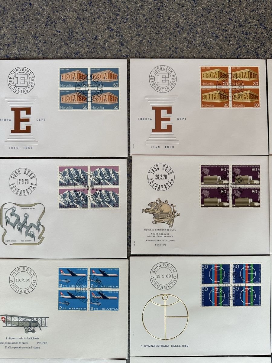 Alle Briefmarken: Schweiz - 36x 4er Block FDC hoher KW – Gebraucht aus Schmitten / FR von Samsara169 1
