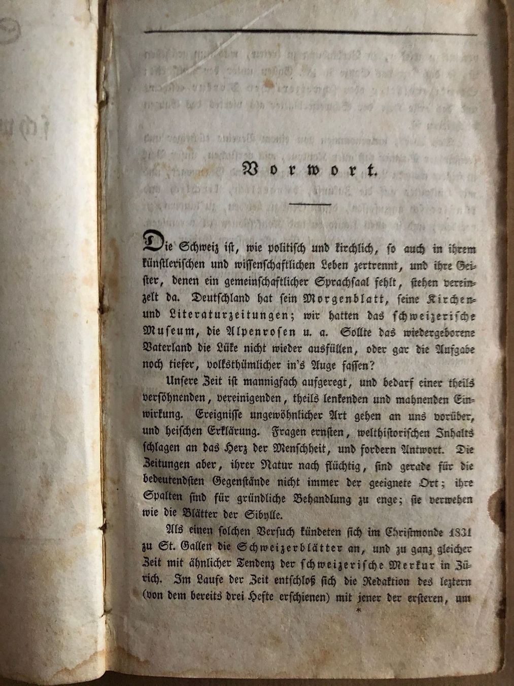 Bücher: Schweizerblätter oder schweizerischer Merkur. 1832 – Gebraucht aus Zürich von allp 4