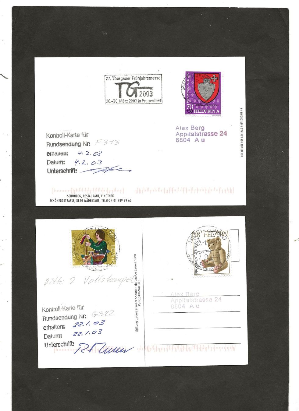 Tutti i francobolli: Schweiz 32 Karten mit Vollstempel – Usato da Au ZH venduto da xelagreb01 3