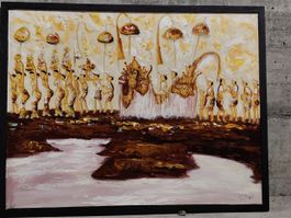 Balinese Ceremony – 70×90 cm – Acryl auf Leinwand