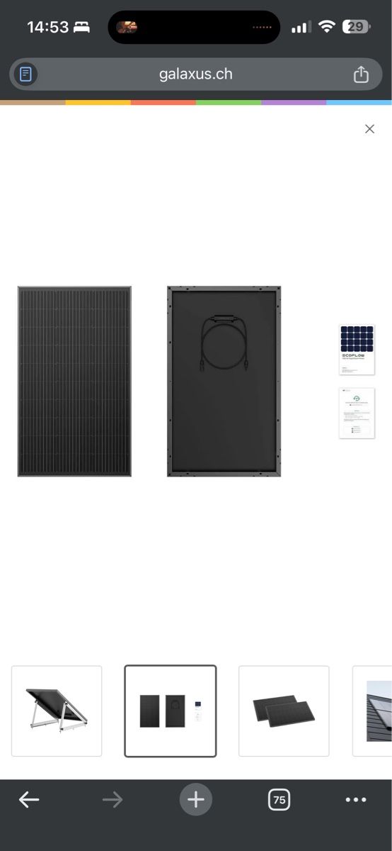 Ecoflow Dispositivi a energia solare: EcoFlow Solar Panel - 100w - neu - nie verwendet – Nuovo (secondo la descrizione) da Zürich venduto da PIratedan 1