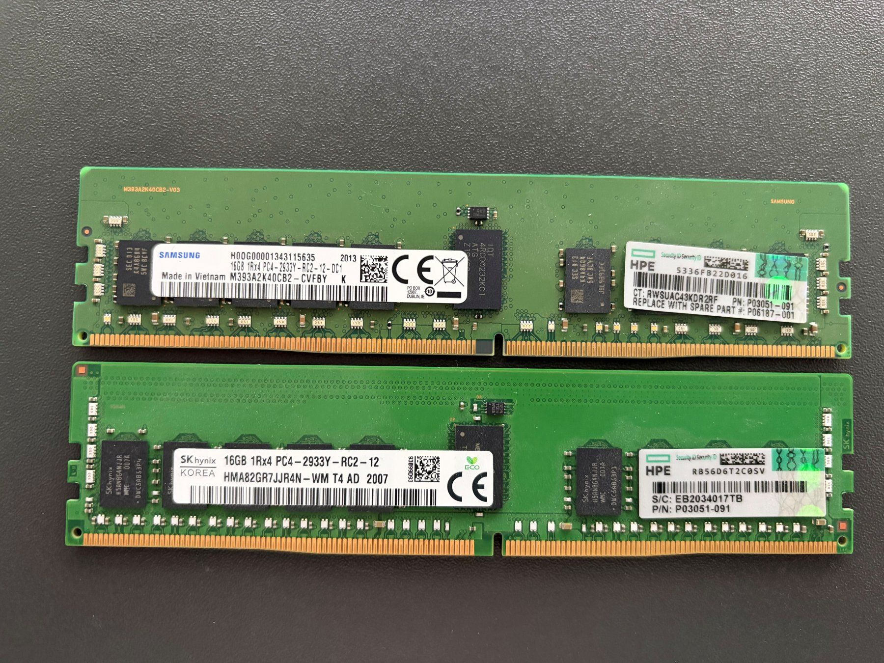 Hewlett Packard Memoria / RAM: 2x HPE 16GB DDR4 ECC Registered Server RAM P03051-091 – Usato da Hölstein venduto da mb187