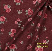 Baumwolljersey Blumen - beere melange