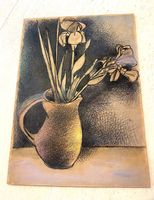 Zeichnung mit Vase und Blumen guter Zustand