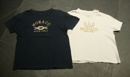 ++ T-Shirts Monaco weiss & schwarz ++ Gr. 110 / 116 & 122 ++