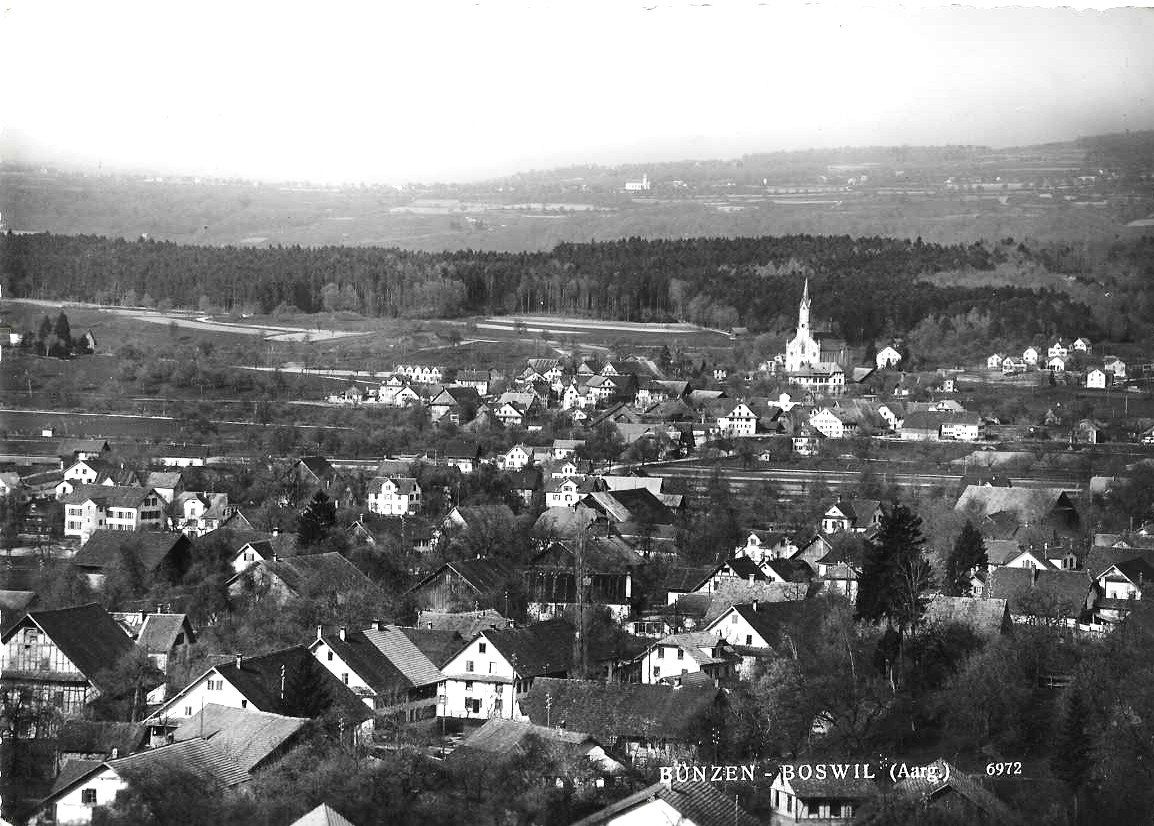 Cartoline postali: AK BÜNZEN - BOSWIL 1953 – Usato da Schlossrued venduto da Aronliam