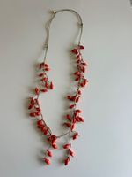Sommerliche Halskette aus Boutique - korallenrot - wie NEU