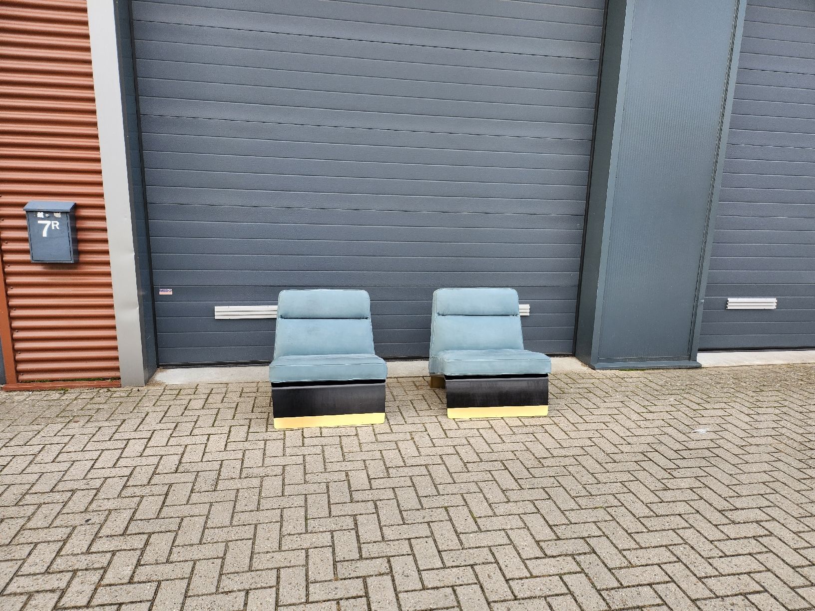 Baxter Poltrone: Baxter - Greta chairs in Kashmir leder - set von 2 – Usato da Gelderland venduto da HermsenDesign