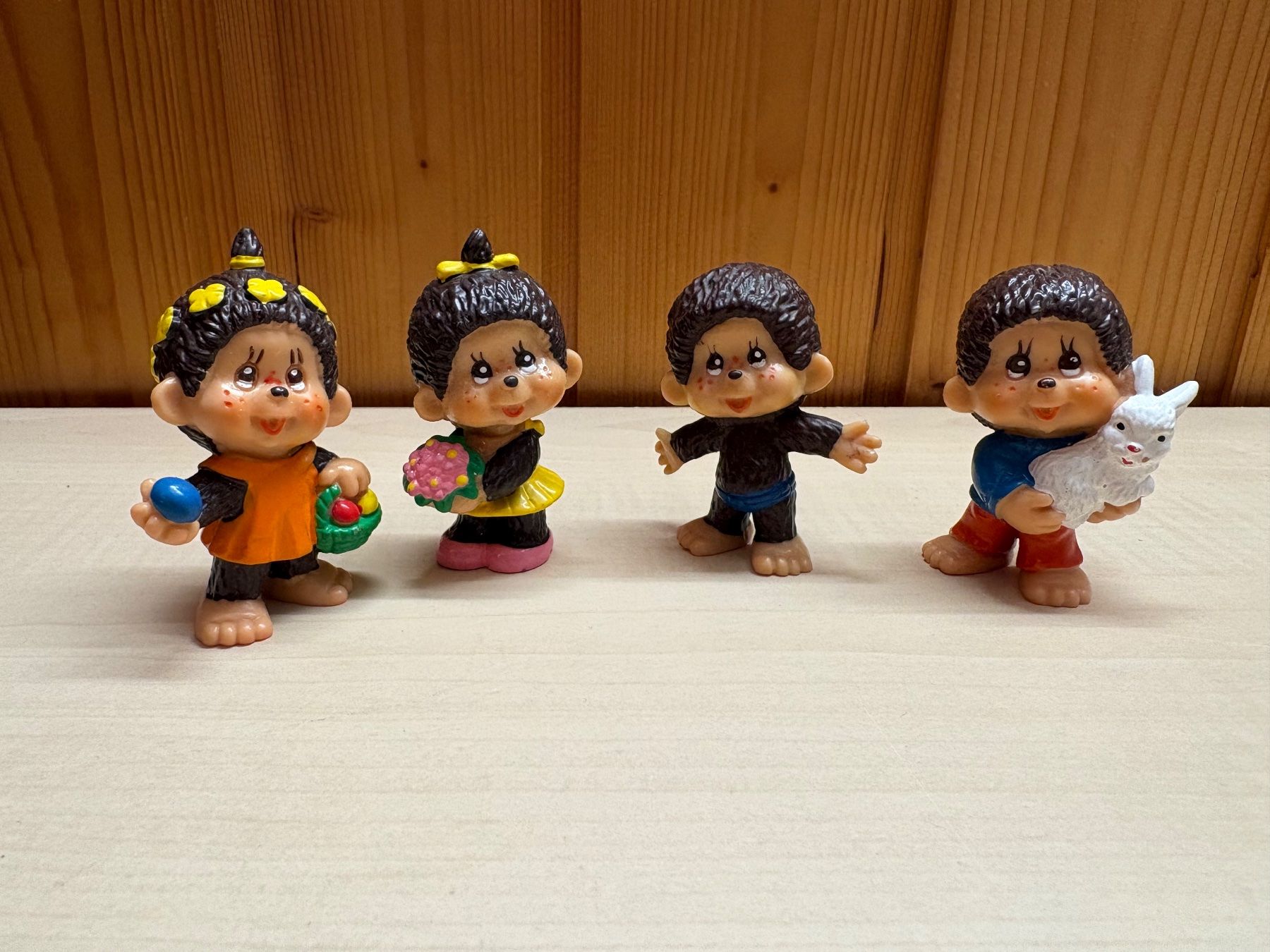 Bullyland Statuette: 4 Bully Monchichi, Vintage Figuren, 1982 – Usato da Rümligen venduto da Sibill