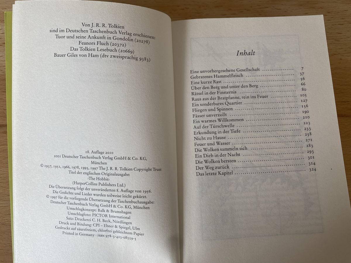 Bücher: Der kleine Hobbit - J.R.R. Tolkien – Gebraucht aus Schwarzenburg von  6