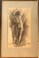Akt Nu Nudo Nude Weiblicher stehender Rückenakt monogr.