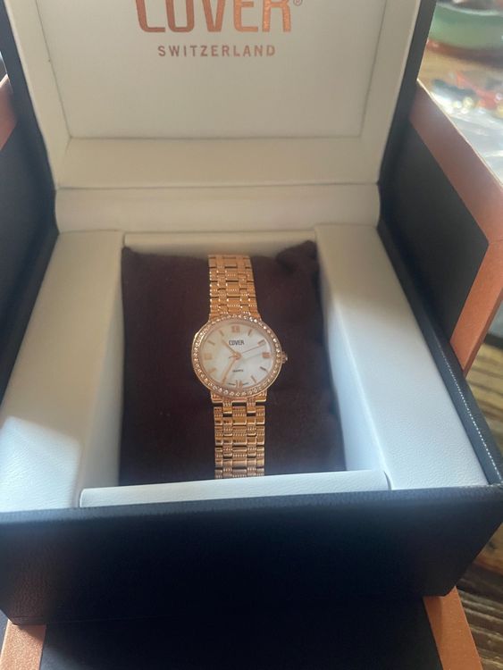 Montre Neuve Femme Marron Taupe Original Avec Des Strass Brillants