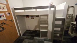 Lit mezzanine, armoire, bureau, matelas 90x200