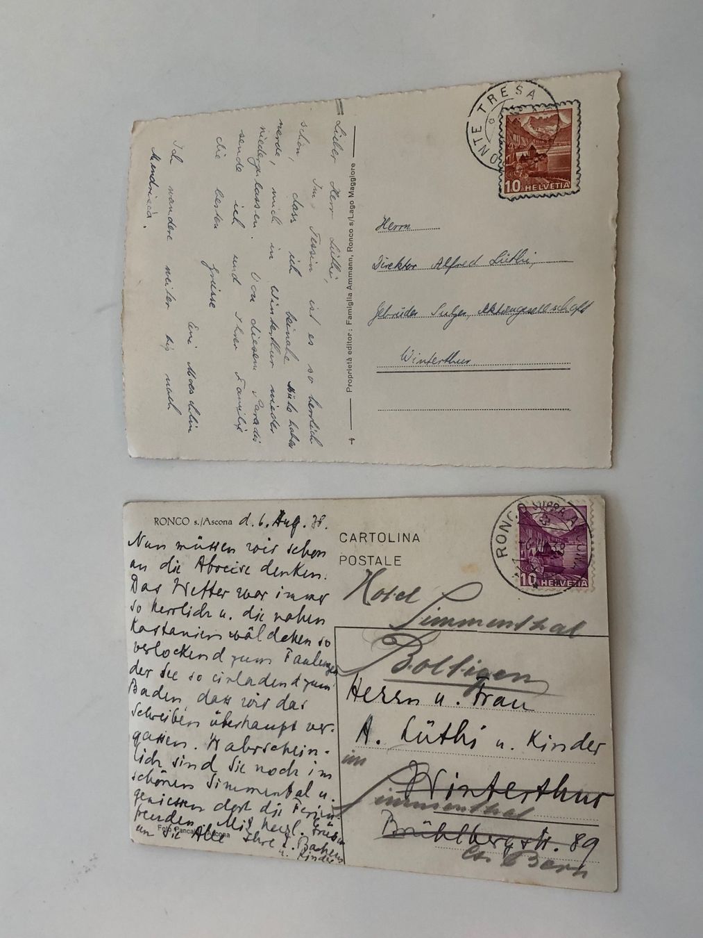 Cartoline postali: 3x alte Ansichtskarten RONCO, Tessin – Usato da Lufingen venduto da Rac0 3