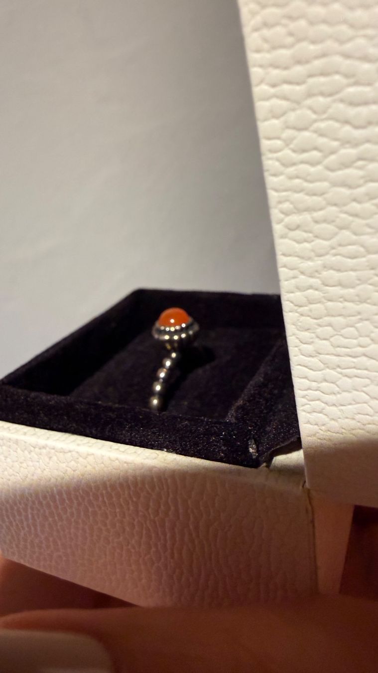 Pandora Anelli: Original Pandora Ring mit orangem Stein - elegant & zeitlos – Nuovo (secondo la descrizione) da Niederrohrdorf venduto da gigerch 2