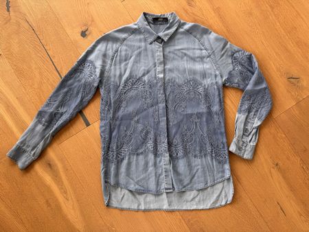 Steffen Schraut Denim Bluse m. Spitzendeko Gr.38 wie 36