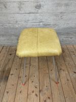 Schicker Vintage Hocker 50er 60er Jahre, Chrom & Lederoptik