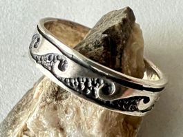 925 Silber Ring mit maritimem Wellenmuster Vintage