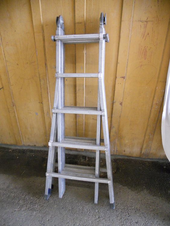 SONGMICS Leiter 4 Stufen, Haushaltsleiter, Alu Leiter, Rutschfeste