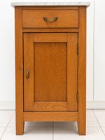 Vintage Beistellschrank aus Holz mit Marmorplat