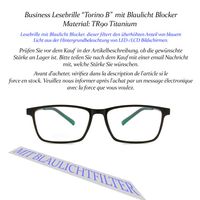 Lesebrille Torino B +1.5 Anti Blue TR90 Titanium