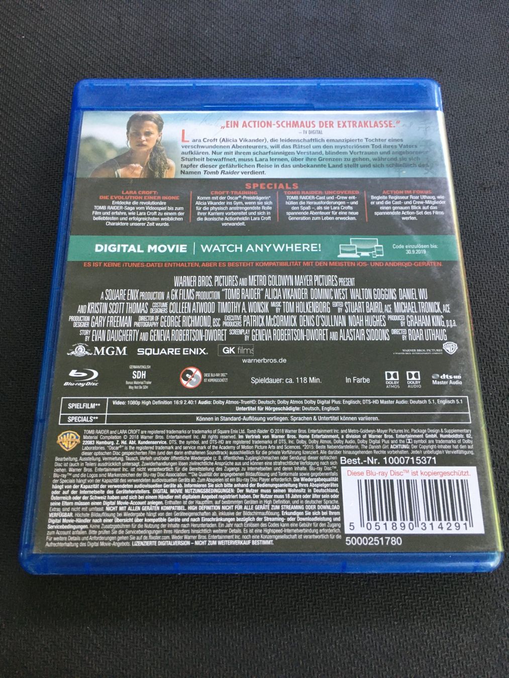 Tutti i DVDs: Tomb Raider [Blu-ray] – Usato da St.Gallen venduto da MedienJoe 1