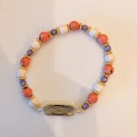 Das warme Terrakotta-Armband (Lachs, Weiß & Lavendel)