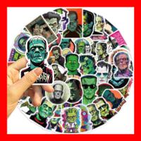 50 tlg Stickerset Frankenstein Monster Grün Roman Halloween