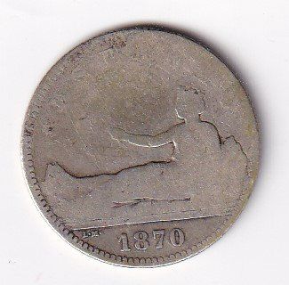 Tutti le monete: Spanien 1 peseta 1870 – Usato da Neuchâtel venduto da karlpierrino