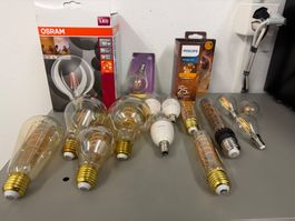 LED Filament Lampen Paket 16 Stück E27 E14, Philips Osram