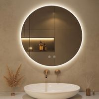 Runder LED Badspiegel mit Entnebelung 50 cm