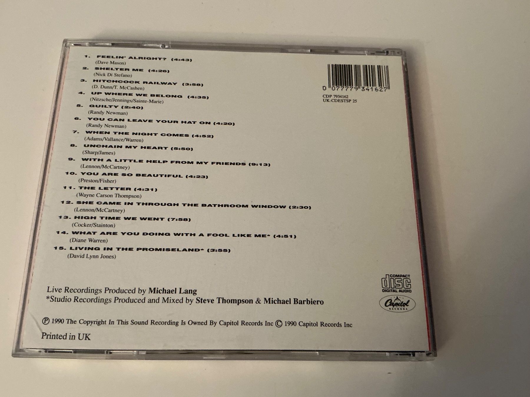 CD: Joe Cocker / Live / 1990 – Usato da Dübendorf venduto da Shreck 1