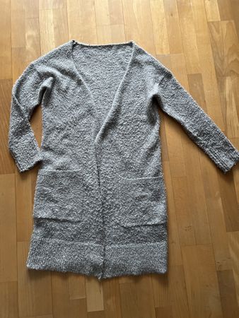 Graue Strickjacke, Cardigan, Grösse M