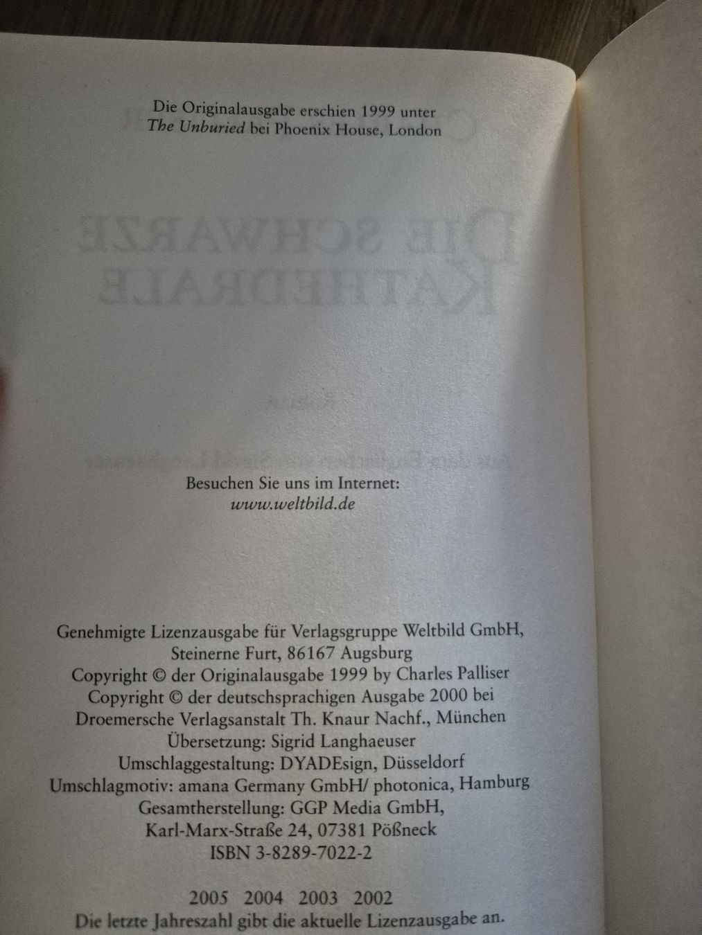 Bücher: Buch Charles Palliser Die Schwarze Kathedrale  – Gebraucht aus Kloten von Philux_1892 3