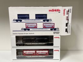 Märklin 47137 Container-Tragwagen-Set Sgns / Epoche Vl