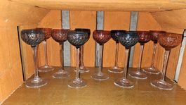 Superbe ensemble de verres à liqueur anciens, divers!