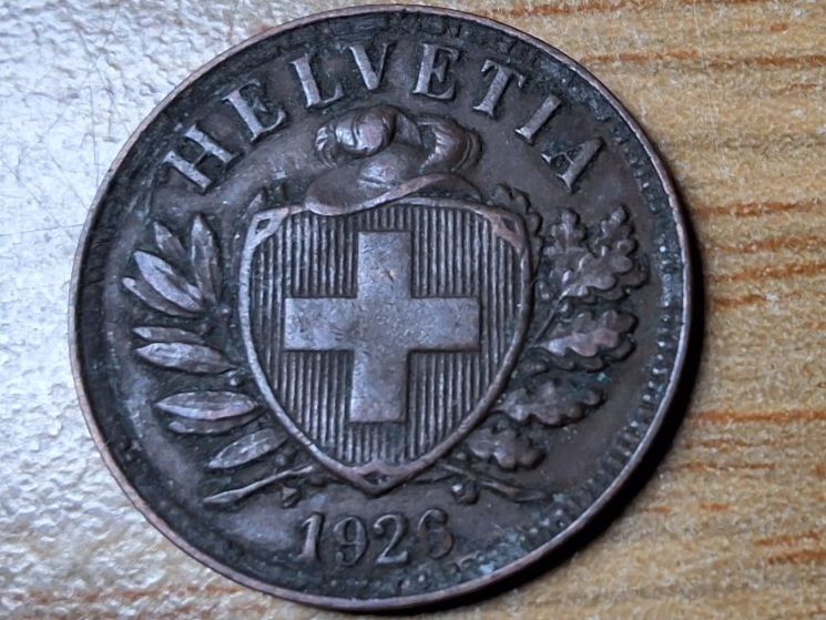 Tutti le monete: 2 Rappen 1926 - Selten! – Usato da Münchenstein venduto da purbach1 2