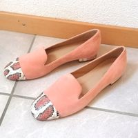 Sommerschuh Ballerina rosa lachsfarben Echtleder Grösse 39
