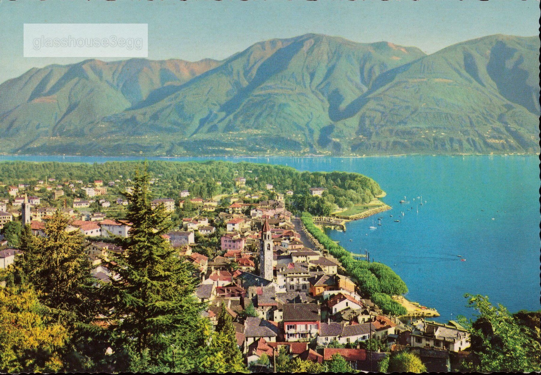 Cartoline postali: AK ASCONA - Gesamtansicht, Luftaufnahme – Usato da Eggersriet venduto da glasshouse3egg