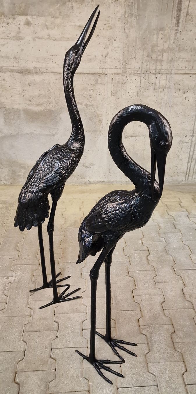 Sculture & Statue: Dekorative Kranich-Skulpturen Messing restauriert – Usato da Affeltrangen venduto da Szafaoli 3