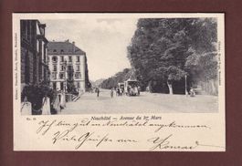 NEUCHÂTEL - Avenue du 1er Mars - Tram - 1901