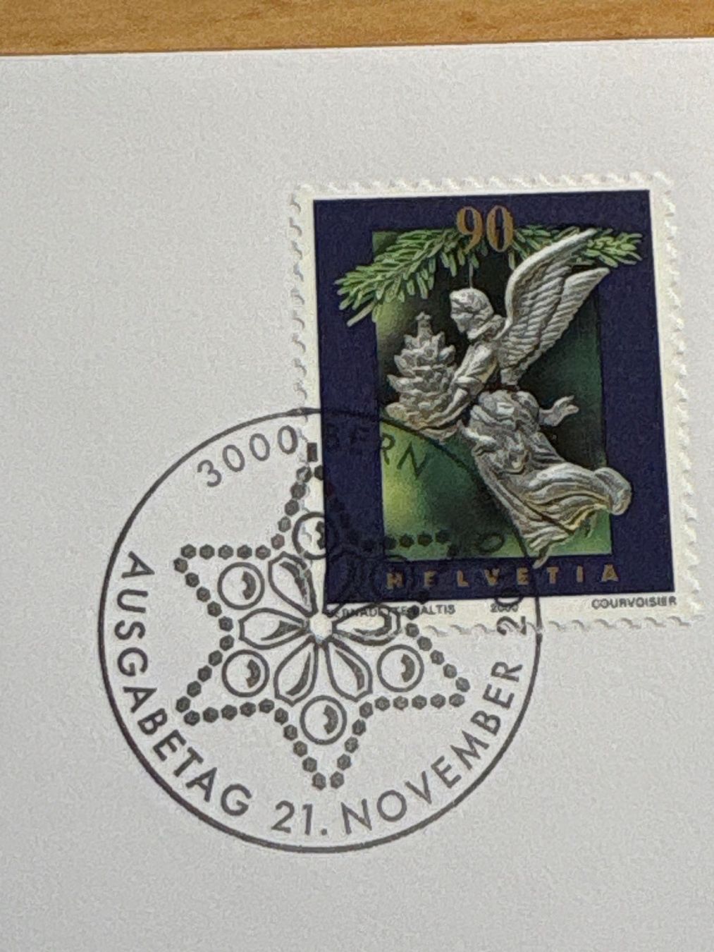 Tutti i francobolli: Winterliche Weihnachtskarte mit Briefmarke, 2000, Bern. – Usato da Ibach venduto da lisch3 3