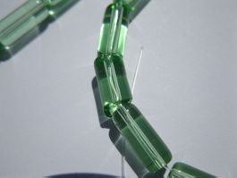 1 Strang Glasperlen, Tube grün, 10mm