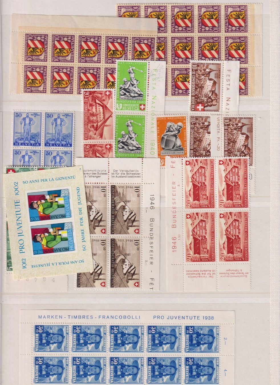 Tutti i francobolli: 6 Scans Restposten mit Blocks und Einheiten / Doubletten ! – Usato da Bibern SH venduto da Heinibuehrer 3