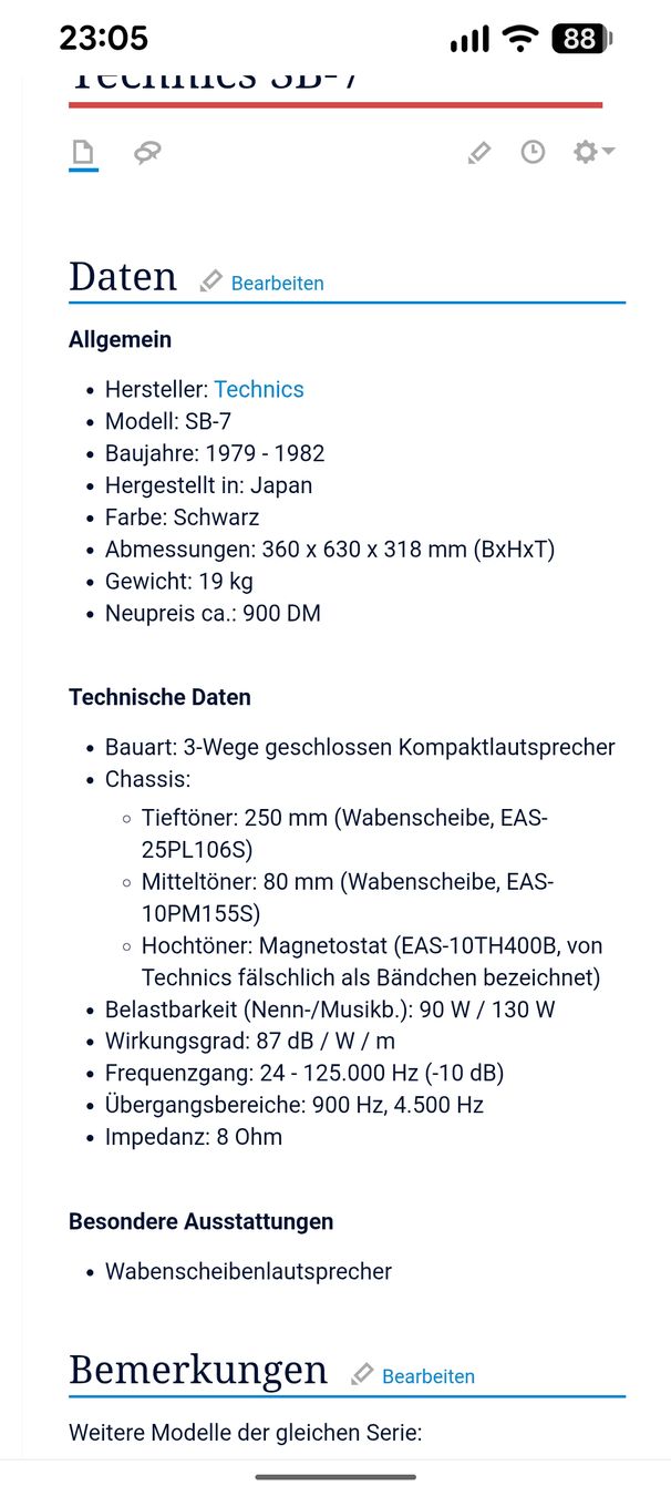 Technics Casse acustiche: Technichs sb7 Vintage Lautsprecher – Usato da Laupen ZH venduto da Zmoewe 8