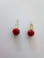 Red Ball Stud Earrings