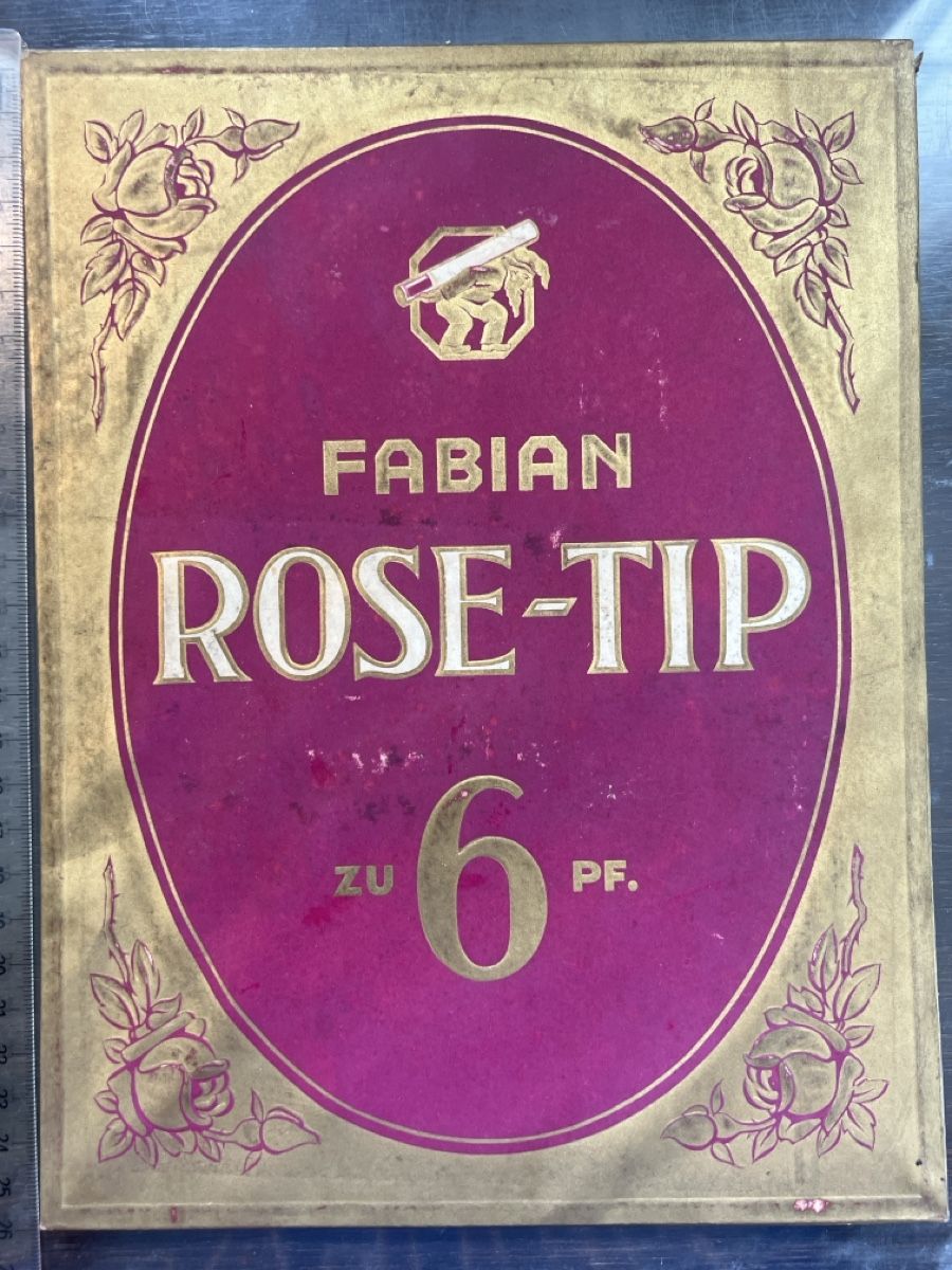 Tabak: Fabian Rose-Tip Zigaretten Kartonaufsteller – Gebraucht aus Wollerau von Plakatfreund 1