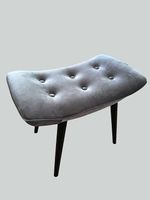 Pouf  design KARE | velours gris | style contemporain