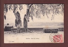 GENEVE - Quai du Léman - Bise glaciale - 1907 CPN